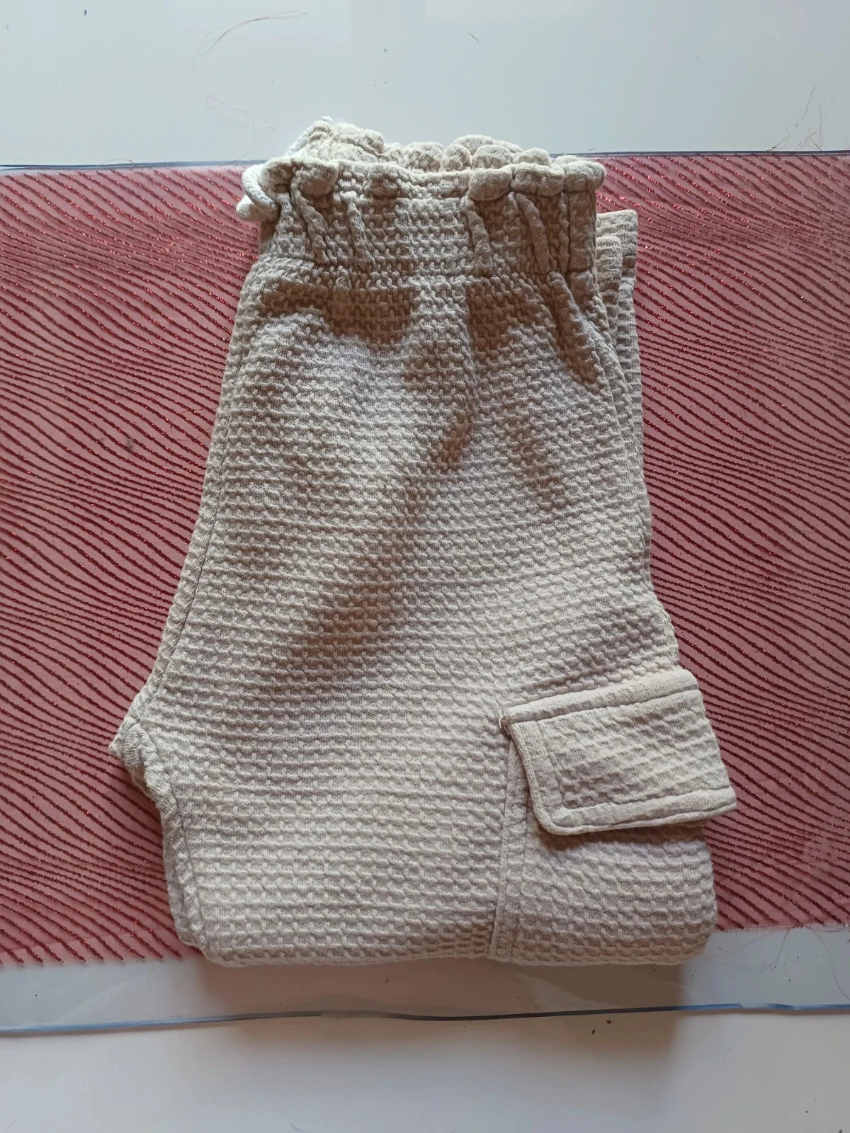 Pantalon leger zara 3/4 ans beige